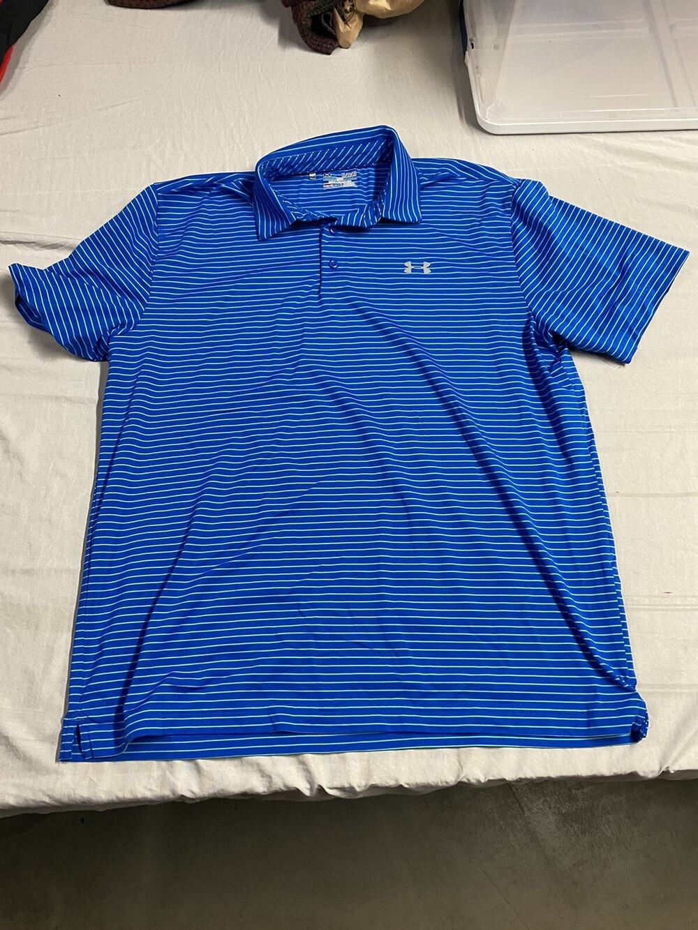 Under Armour Men's Heat Gear Loose Fit Blue Golf Polo Shirt Size XL